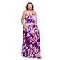 Plus Size 24/7 Comfort Apparel Purple Floral Strapless Maxi Dress - image 4