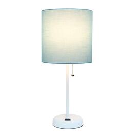 LimeLights Stick Lamp w/Charging Outlet & Fabric Shade