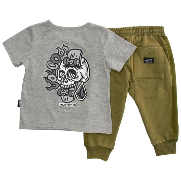 Baby Boy &#40;12-24M&#41; Volcom Skull Back Art Tee & Joggers Set