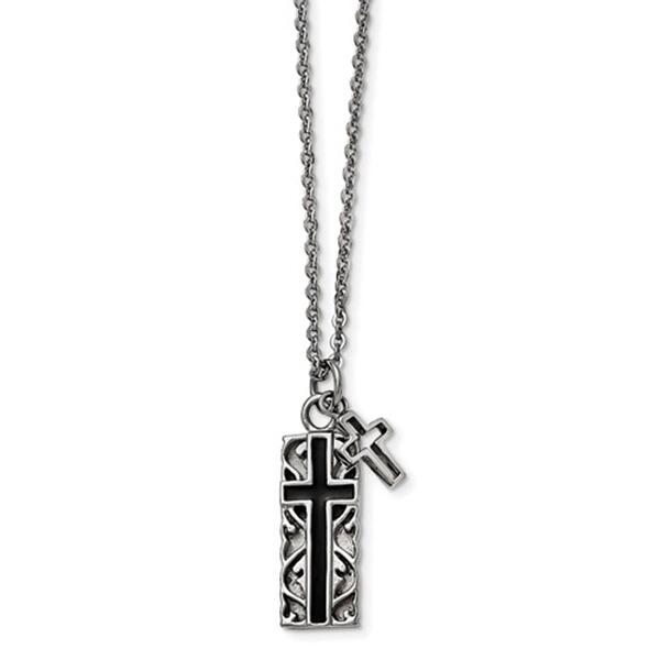 Mens Gentlemen's Classics&#40;tm&#41; IP-Plated Two Piece Cross Necklace - image 