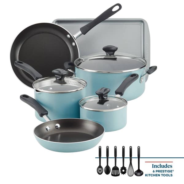 Farberware&#40;R&#41; DiamondMax&#40;tm&#41; Nonstick 15pc. Cookware Set - Aqua
