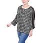 Womens NY Collection 3/4 Sleeve Tie Neck Geometric Blouse - image 3