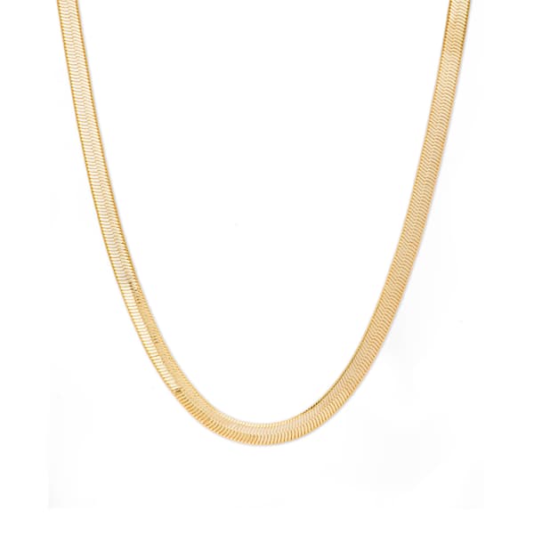 20in. Vermeil Sterling Silver Herringbone Necklace - image 