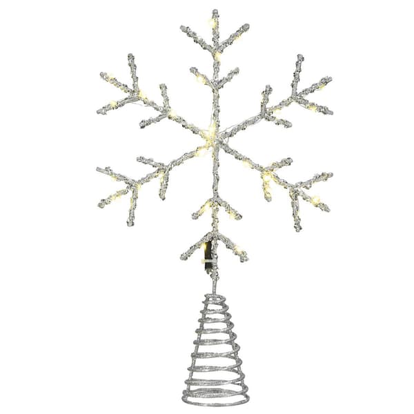 National Tree 14.5in. Dual Color(R) Snowflake Tree Topper - image 