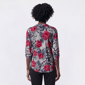 Womens Notations 3/4 Sleeve Floral Pleat Blouse - image 2