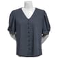 Womens Adrianna Papell Short Puff Sleeve Dot V-Neck Blouse - image 1