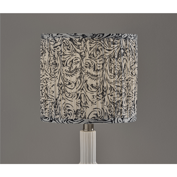 Adesso Ambrose Table Lamp with Pleated Navy/White Fabric Shade