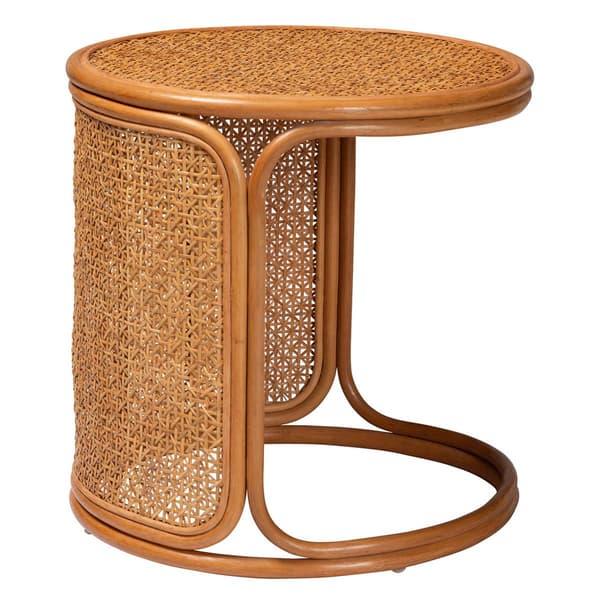 bali & pari Eldon Bohemian Honey Rattan Large End Table