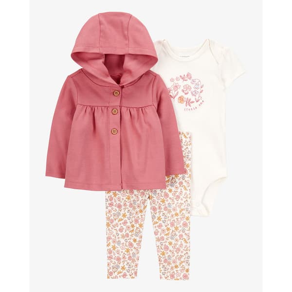 Baby Girl (NB-12M) Carter''s(R) 3pc. Floral & Solid Cardigan Set - image 