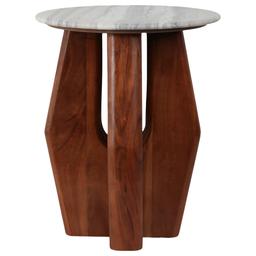 Sagebrook Home 20in. Curved Legs Marble Top Accent Table
