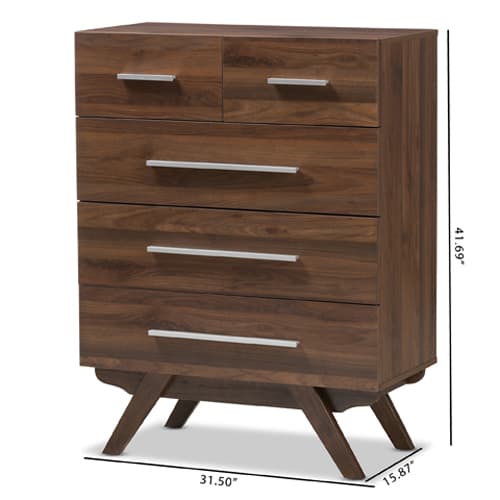 Baxton Studio Auburn 5 Drawer Dresser