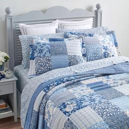 Laura Ashley® Paisley Patchwork 136 TC Reversible Quilt Set