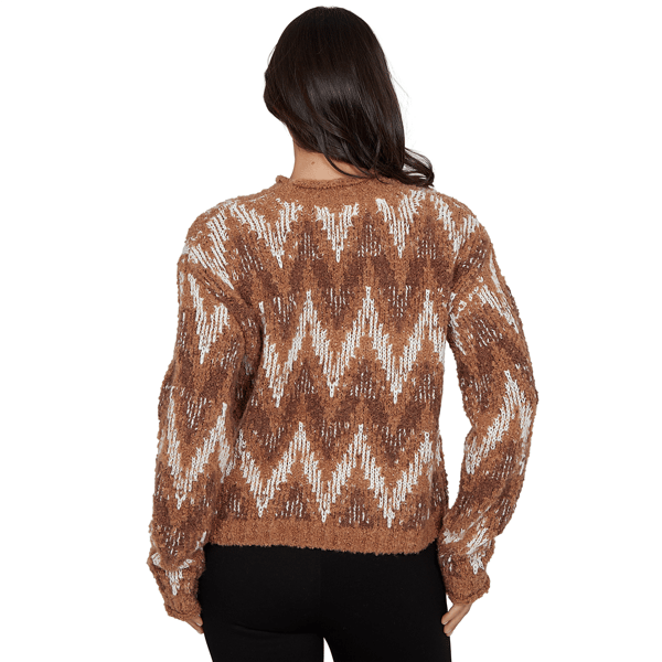 Womens Skye''s the Limit Wild Romance Zig Zag Textured Sweater