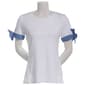 Womens Nautica Solid Chambray Short Tie Sleeve Knit Blouse - image 4