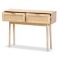 Baxton Studio Baird Oak Brown Wood/Rattan 2-Drawer Console Table - image 2