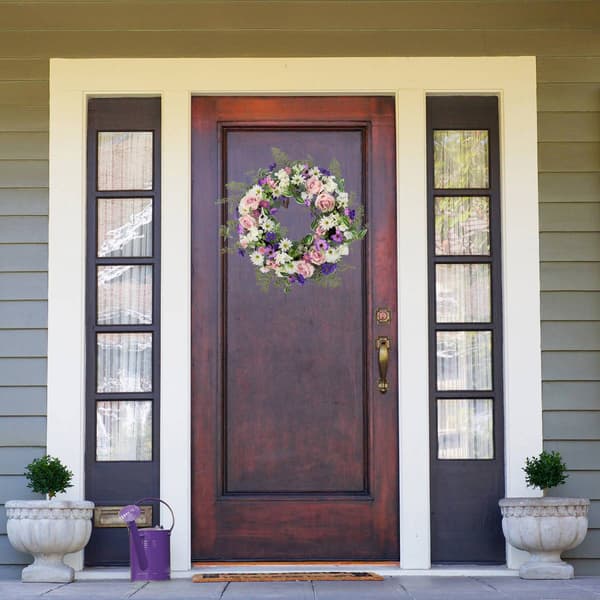 Northlight Seasonal Artificial Mixed Floral & Fern Spring Wreath