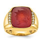 Mens Gentlemens Classics(tm) 14kt. Gold Carnelian Diamond Ring - image 1