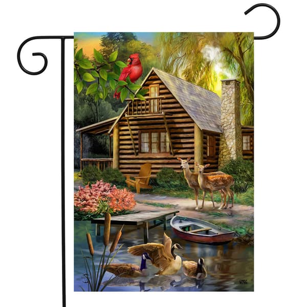 Briarwood Lane Lakeside Cabin Garden Flag - image 