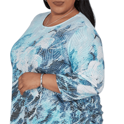 Plus Size Alfred Dunner Ann Arbor Abstract Watercolor Blouse
