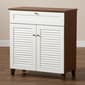 Baxton Studio Coolidge 4 Shelf Shoe Storage Cabinet with Drawer - image 9