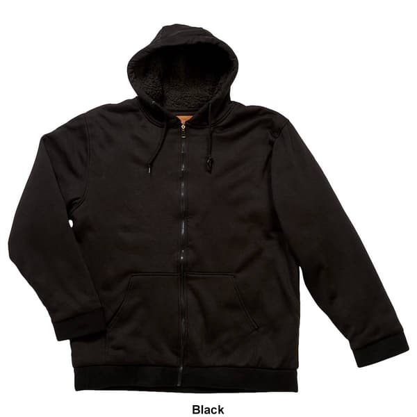 Mens Big & Tall Mountain Ridge Solid Sherpa Body Hoodie Jacket - image 