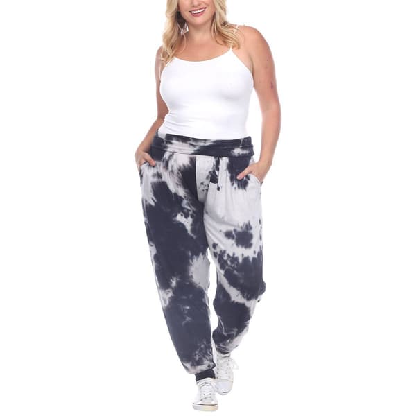 Plus Size White Mark Tie Dye Harem Pants