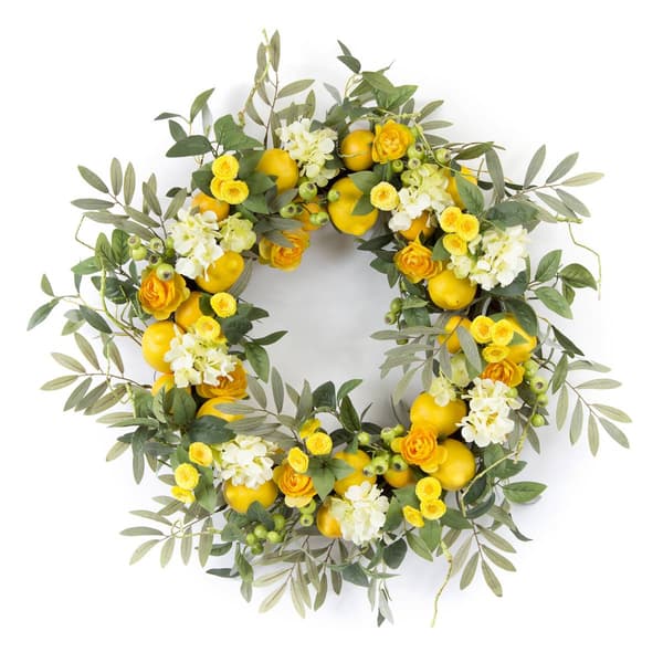 Melrose 28in. Lemon Floral Wreath - image 