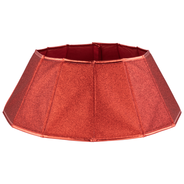 Northlight Shiny Red Fabric Hexagonal Christmas Tree Collar - image 