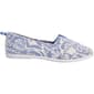 Womens Ashley Blue Canvas Floral Slip On Flats - image 3