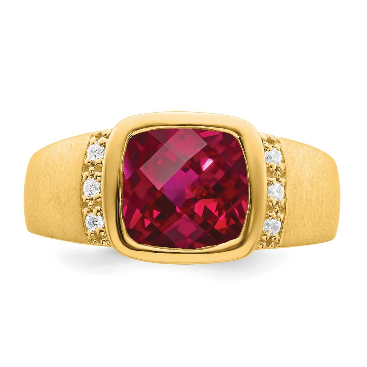 Mens Gentlemen’s Classics™ 14kt. Gold 5ctw. Created Ruby Ring