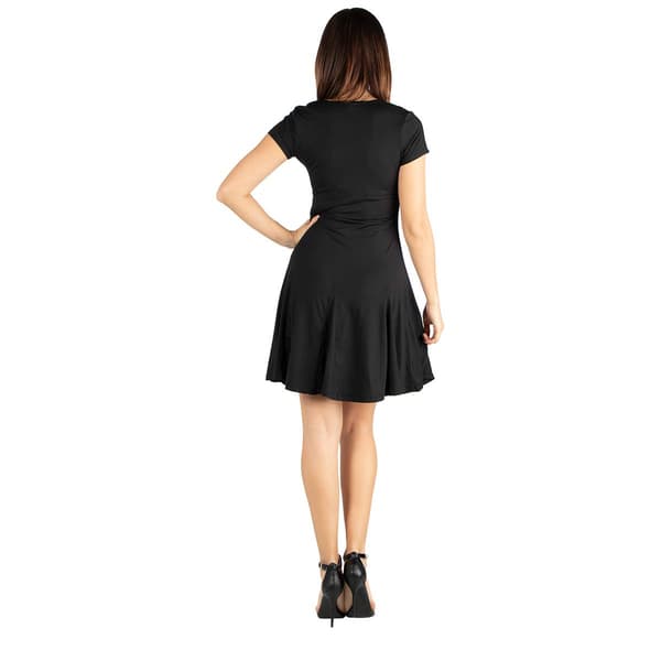 Womens 24/7 Comfort Apparel Knee Length Short Sleeve Shirt Dress