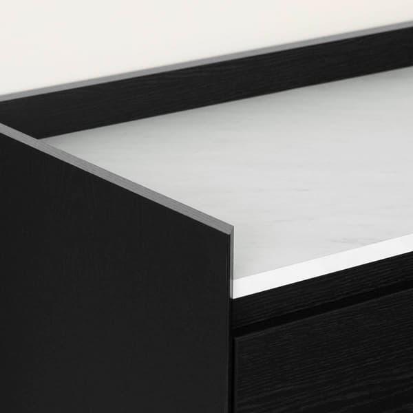 South Shore Hype 2-Drawer Nightstand w/Faux Carrara Marble