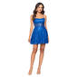 Juniors Blondie Nites Satin Corset Drape Neck Lub Party Dress - image 1