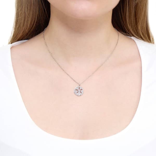 Athra Silver Plated Sand Dollar Pendant Necklace
