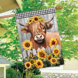 Briarwood Lane Highland Cow House Flag