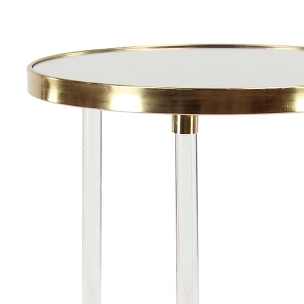 9th & Pike&#174; Round Gold Metal And Acrylic Accent Table