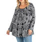 Plus Size 24/7 Comfort Apparel Long Sleeve Paisley Tunic - image 1