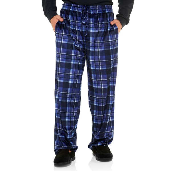 Mens Preswick & Moore(R) Plaid Silky Pajama Pants - Navy