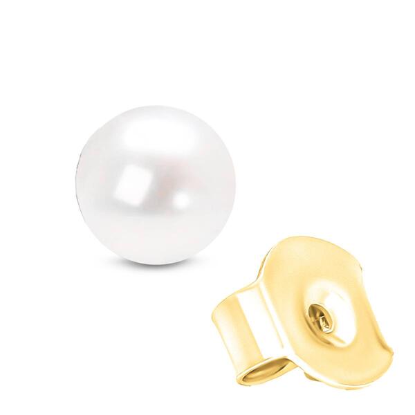 Haus of Brilliance 14kt. Yellow Gold Round Pearl Stud Earrings