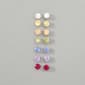 Sterling Silver & Multi-Color Cubic Zirconia Stud Earrings - image 1