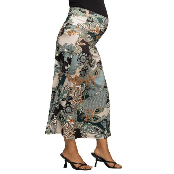 Womens 24/7 Comfort Apparel Paisley Wrap Maternity Maxi Dress