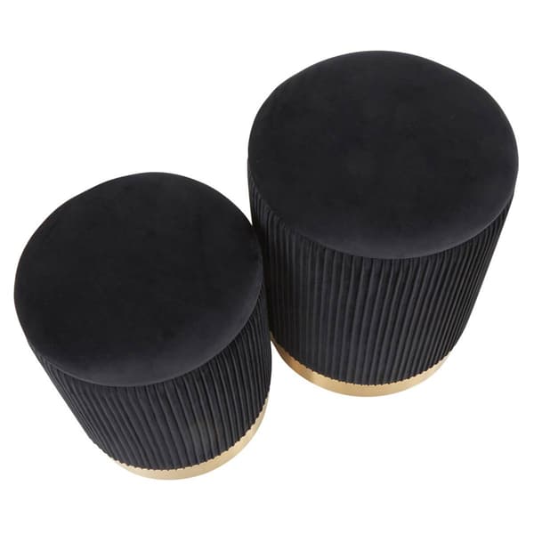 LumiSource Marla Contemporary Nesting Pleated Ottoman Set