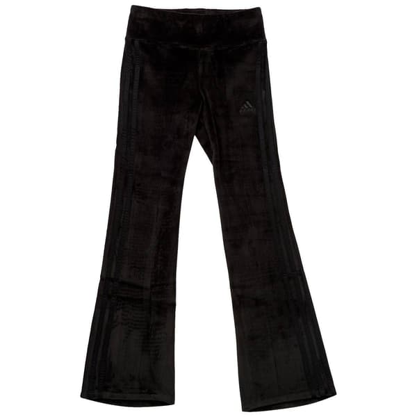 Girls (7-16) adidas(R) Rib-Knit Velour Flared Leg Pants - image 