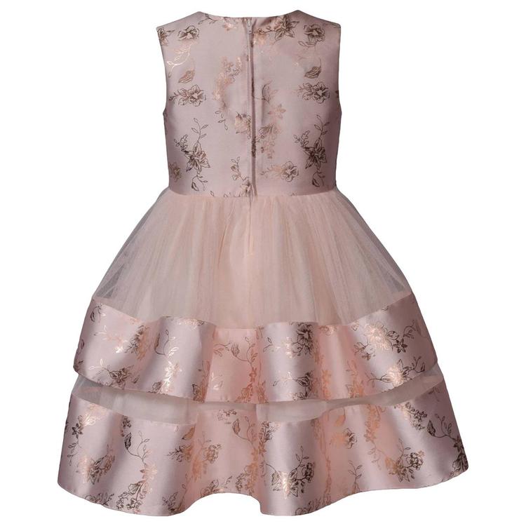 Girls (4-6x) Bonnie Jean Floral Foiled Bodice Double Skirt Dress