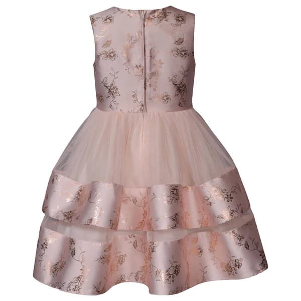 Girls (4-6x) Bonnie Jean Floral Foiled Bodice Double Skirt Dress