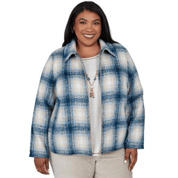 Plus Size Alfred Dunner Sunset Ridge Plaid Zip Front Jacket