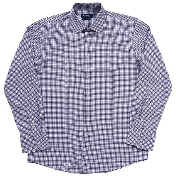 Mens Nautica Slim Fit Stretch Dress Shirt - Purple Check - image 