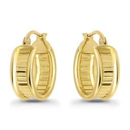 Designs by FMC Textured & Polish Design Click-Top Hoop Earrings