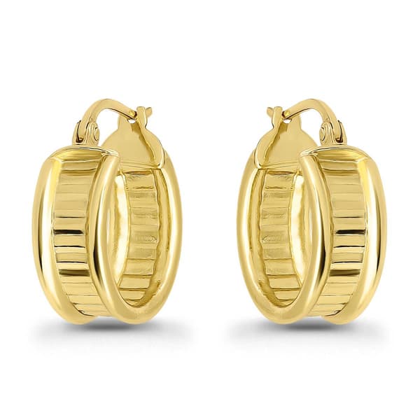 Designs by FMC Textured & Polish Design Click-Top Hoop Earrings