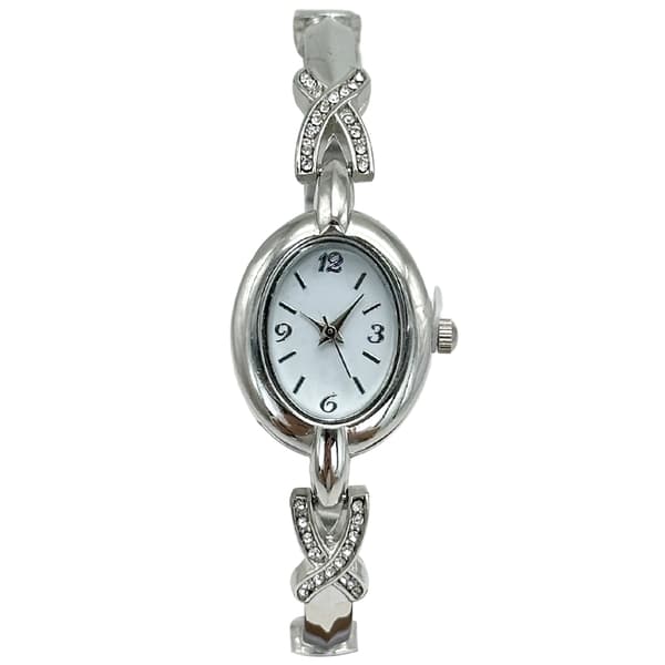 Womens Easy Read White Dial Silver Quartz Watch - LWBN09BV - image 